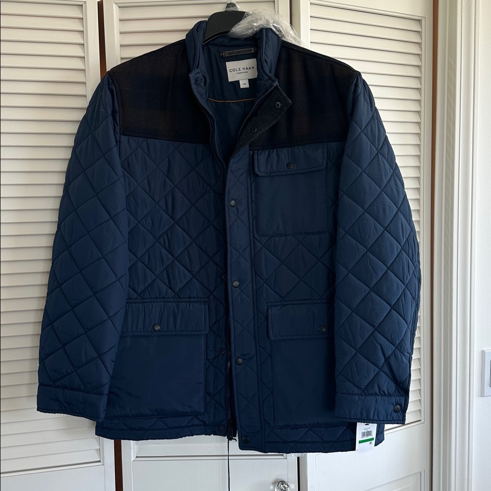 Cole Haan Men's Mixed Media Quilted Jacket NWT